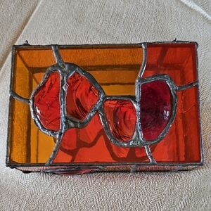 Renowned Glass Artist, Richard MacDonald, Mirrored Stained Glass Box, Signed RJM